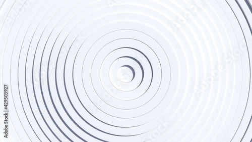 3D animation of moving circles. Animated minimalistic background. 3D looped animation of moving circles, white without textures. Animated minimalistic background with circles. 
