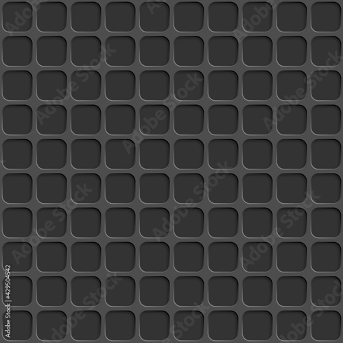 Abstract seamless pattern with squares holes in gray colors