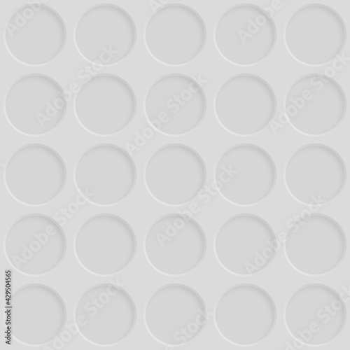 Abstract seamless pattern with circle holes in white colors