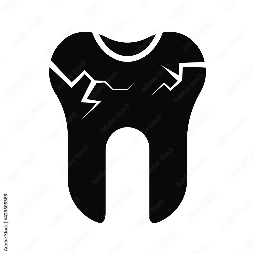 Collection of tooth icon in flat design. Color editable on white background Collection of tooth icon in flat design. Color editable on white background