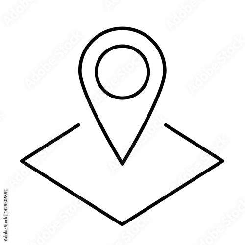 Map pin thin line icon