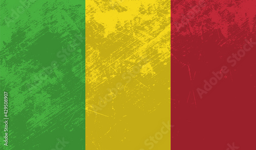 Guinea national flag created in grunge style