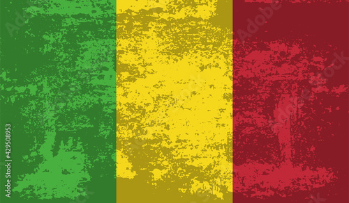 Guinea national flag created in grunge style