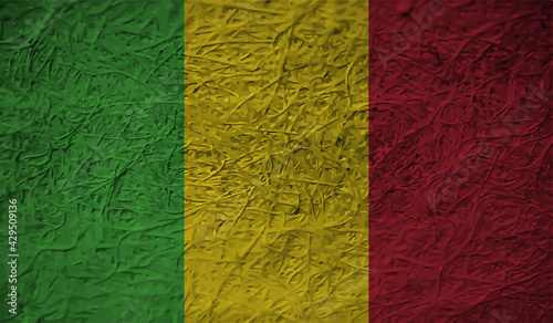 Guinea national flag created in grunge style