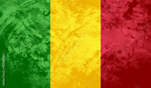 Guinea national flag created in grunge style