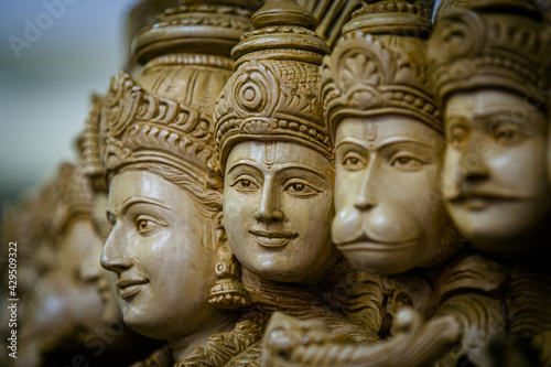 Cavings of the Royal Princes at the Mysore Palace, Mysore, Southern India photo