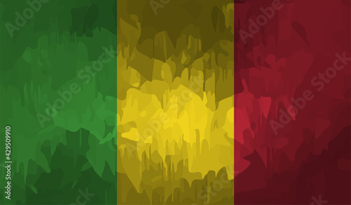 Guinea national flag created in grunge style