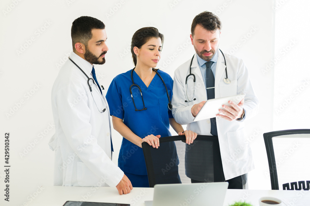 Fototapeta premium Medical specialists checking a patient's symptoms