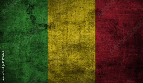 Guinea national flag created in grunge style