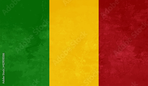 Guinea national flag created in grunge style