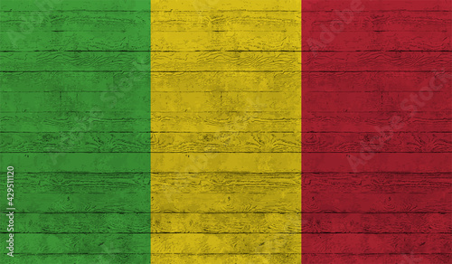 Guinea national flag created in grunge style