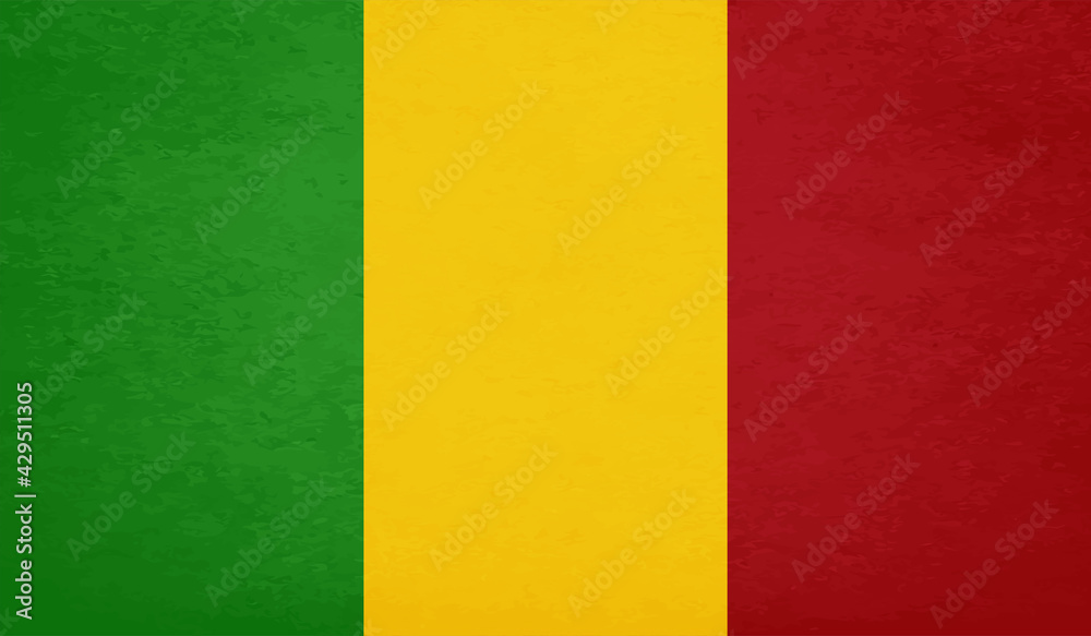 Fototapeta premium Guinea national flag created in grunge style