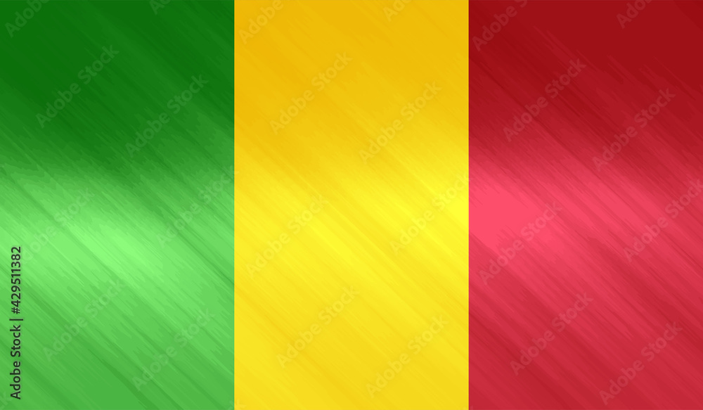 Obraz premium Guinea national flag created in grunge style