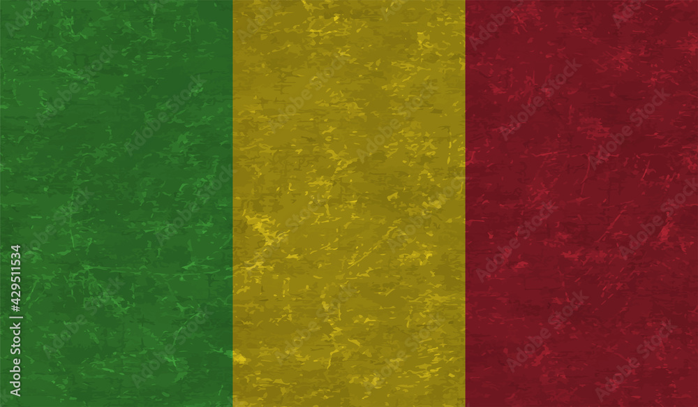 Obraz premium Guinea national flag created in grunge style