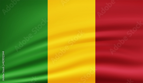 Guinea national flag created in grunge style