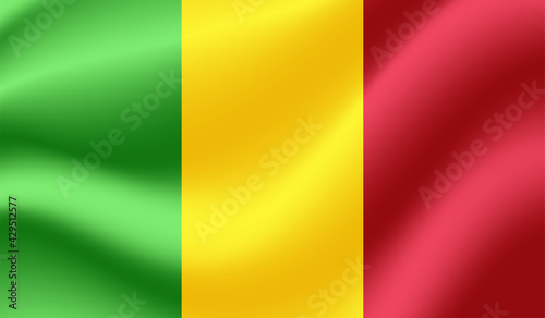 Guinea national flag created in grunge style