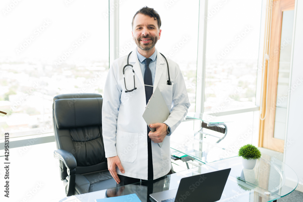 Hospital director reviewing a medical case Hospital director reviewing a medical case
