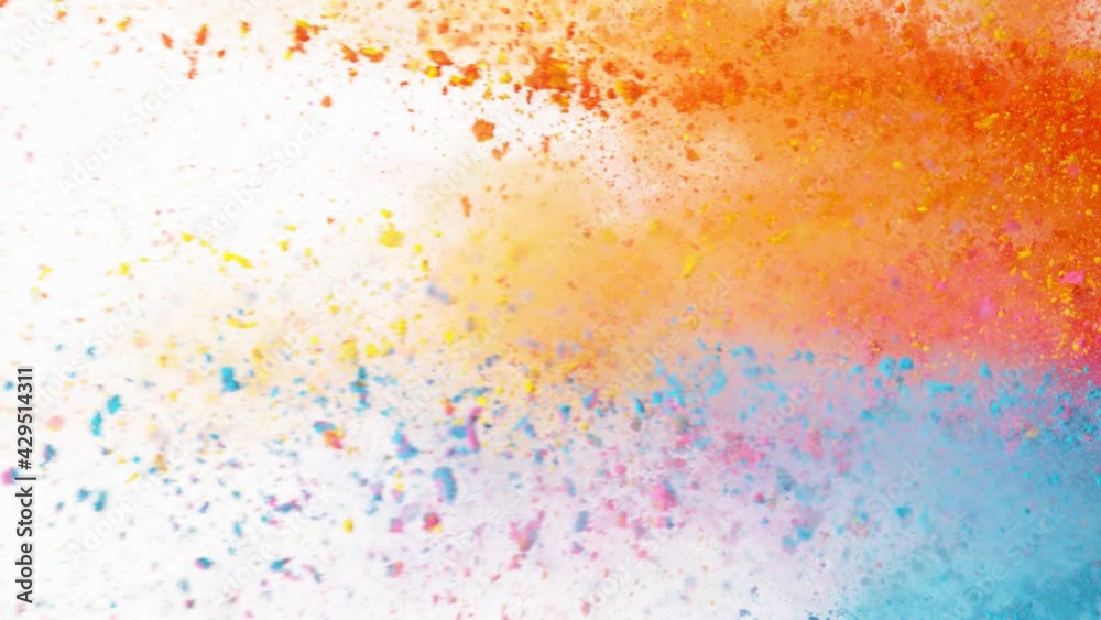 Super slow motion of colored powder explosion isolated on white background. Filmed on high speed cinema camera, 1000fps. Super slow motion of colored powder explosion isolated on white background. Filmed on high speed cinema camera, 1000fps.