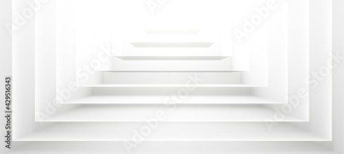 white geometric staircase and architectural background