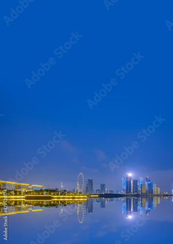 Night view of Binhai Cultural Park, Shenzhen, China