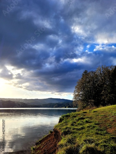 sunset over the lake