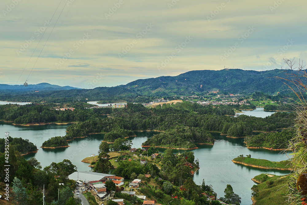 a gray but sepia day in guatape colombia