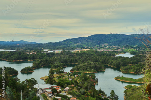a gray but sepia day in guatape colombia