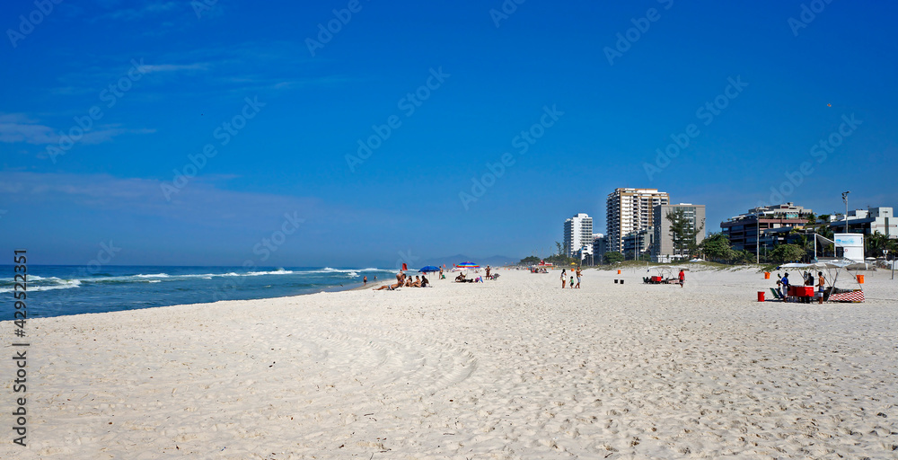 People enjoying the day at Barra da Tijuca Beach