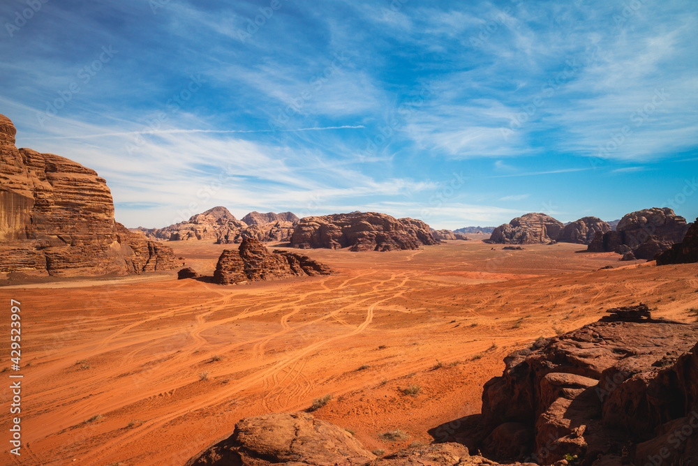 Wadi Rum desert, or Valley of the Moon, in Jordan