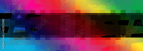 An abstract psychedelic glitch art banner background image.