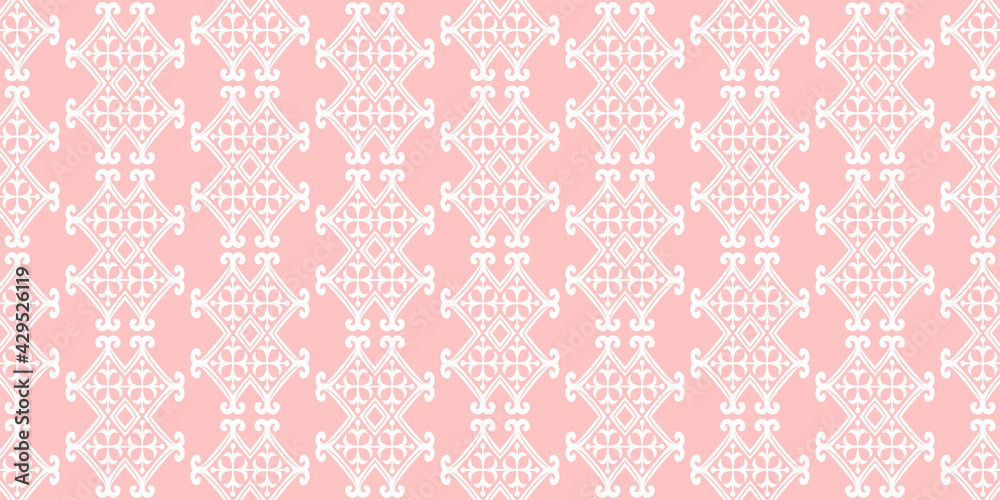 Decorative pink background, seamless pattern. Vector graphics