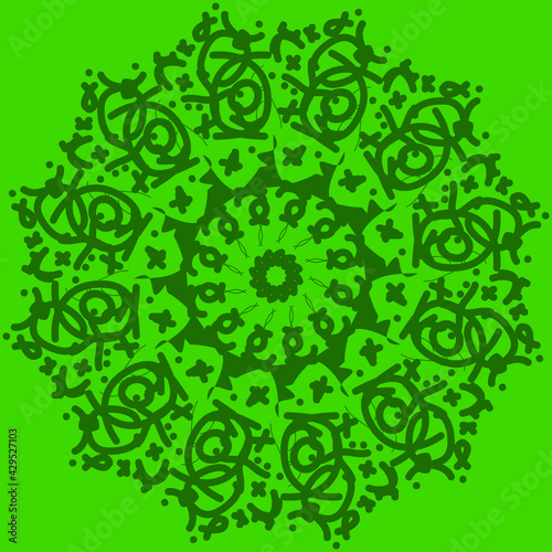 abstract floral background. green patterns with various shapes. isolating light green background.vector