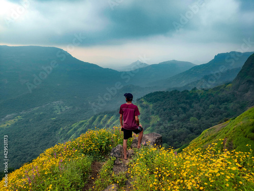 hiking in the mountains