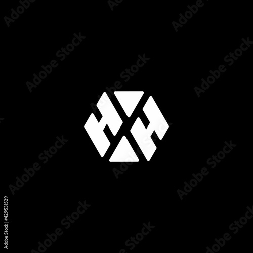 letter hh simple triangles geometric simple logo vector