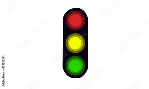 TRAFFIC LIGT WITH DIFFERENT LIGHT OPACITIES READY FOR ANIMATION