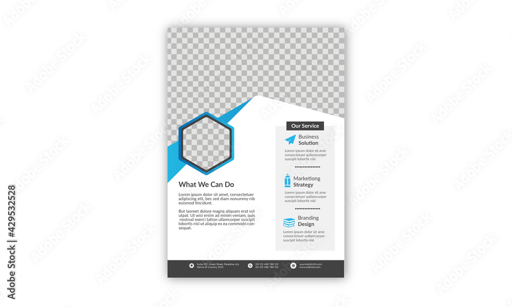 Modern business flyer presentation blue template Vector