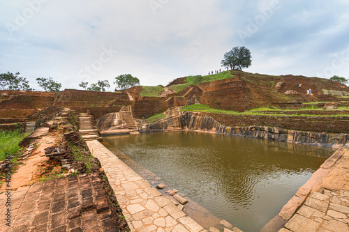 Ruins on top of Sigiriya Lion's rock palace and fortress