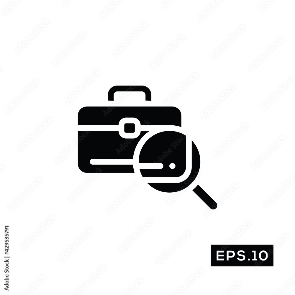 Fototapeta premium Job Recruitment Icon. Find Job Icon Vector Illustration Template For Web and Mobile