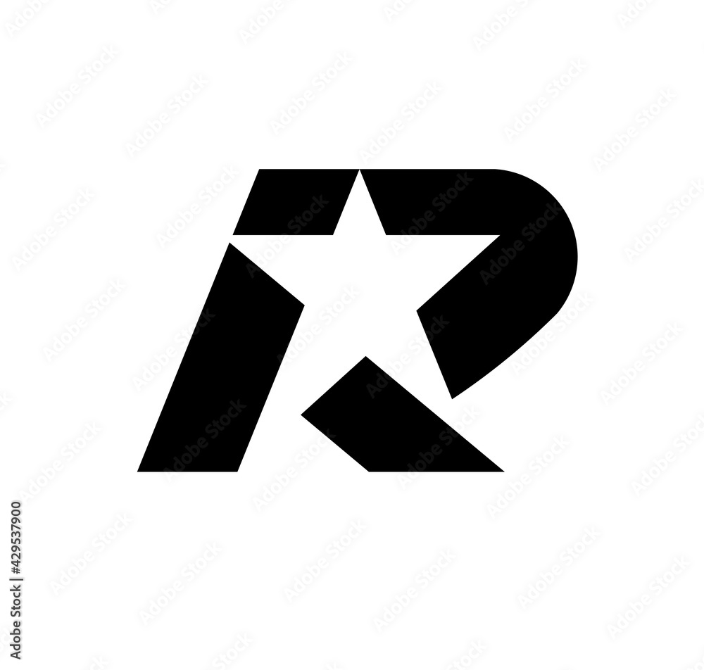simple initial letter r star logo vector concept simple initial letter r star logo vector concept