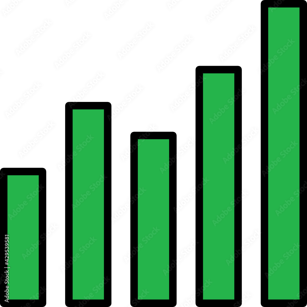 green bar graph icon vector green bar graph icon vector