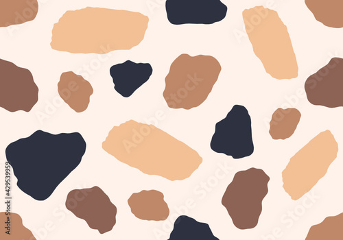 Rock gravel seamless pattern. Stone background.