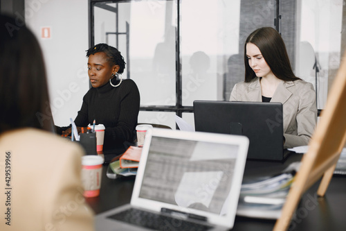 Business multi racial women working in the office