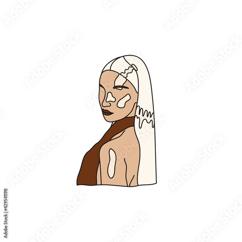 Abstract Woman Minimal Portrait Illustration