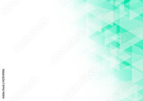 緑色の三角形で描かれた透明感のある抽象背景