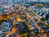 Aerial photography night view of ancient buildings on the Qinhuai River in Nanjing