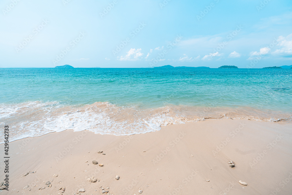 Blue sea with white beach in summer Blue sea with white beach in summer