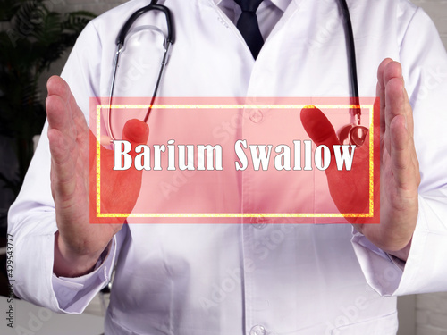 Healthcare concept meaning Barium Swallow with sign on the piece of paper.