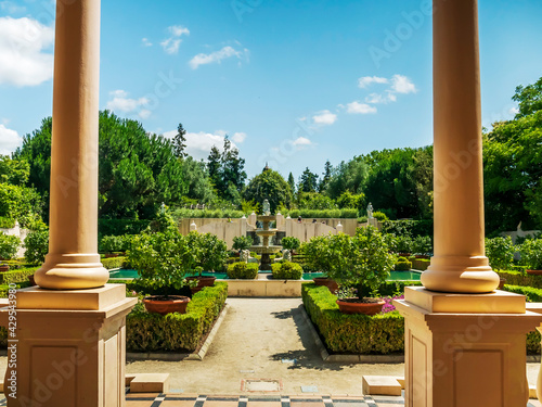 Italian Renaissance Garden in Hamilton Gardens in New Zealand photo