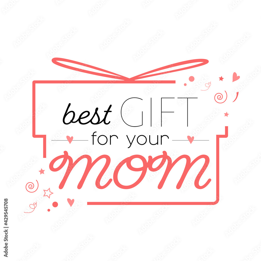 Best gift for your Mom icon. Flat vector illustration.