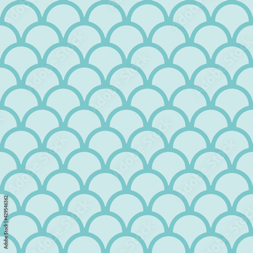 Seamless blue and green fish scales skin pattern. Squama texture. Japanese traditional mermaid ornament.